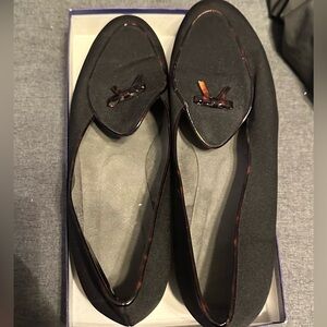 Stuart Weitzman Creampuff Loafers in Black Crepe